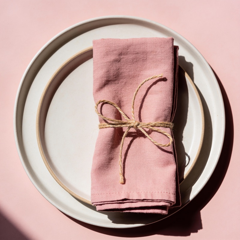 Naturally dyed blush linen napkins