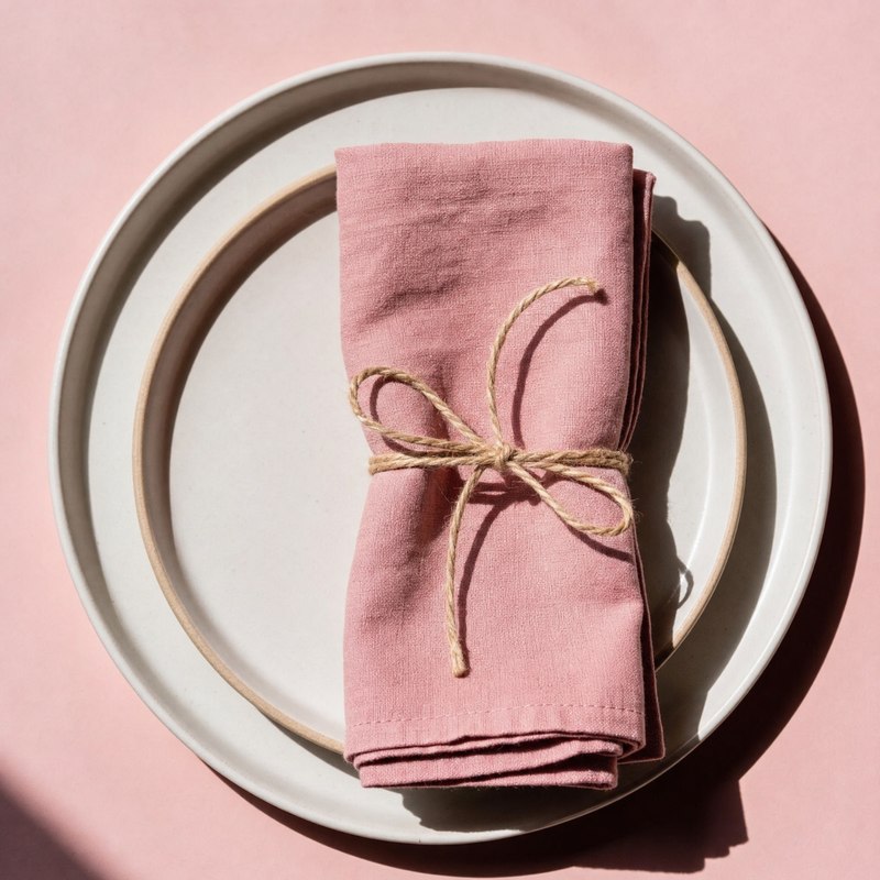 Naturally dyed blush linen napkins