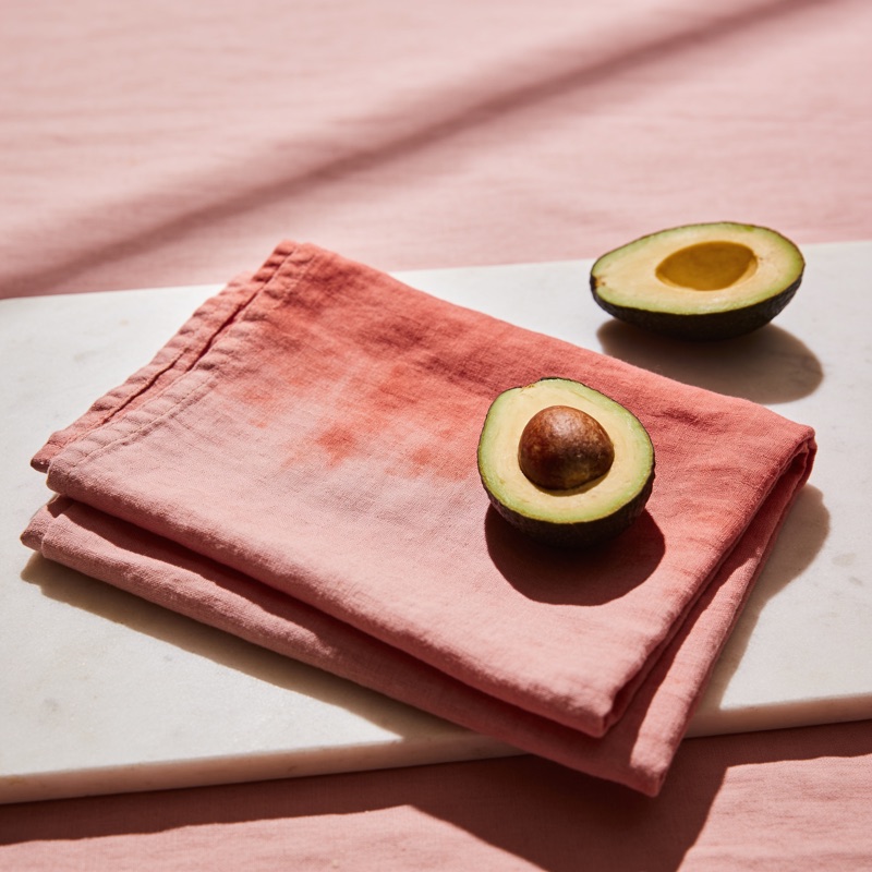 Avocado-pit pink dye and dyed linen