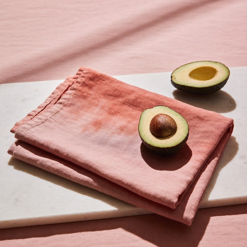 Avocado-pit pink dye and dyed linen
